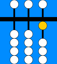 1 displayed on the soroban