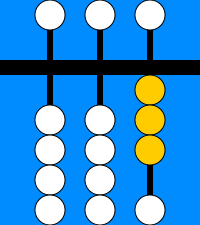 3 displayed on the soroban